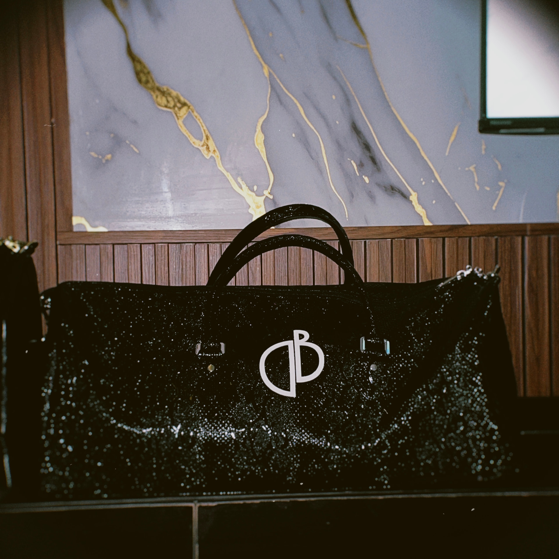 Nocturne Glitter Duffle — Noir